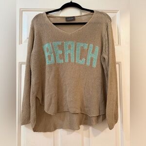Wooden Ships Sweater Women's M/L Beach Brown Knit Pullover